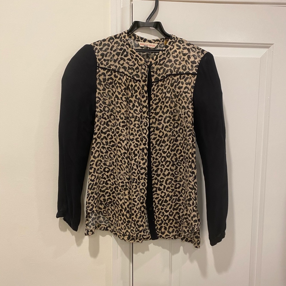 Rebecca Taylor leopard blouse
